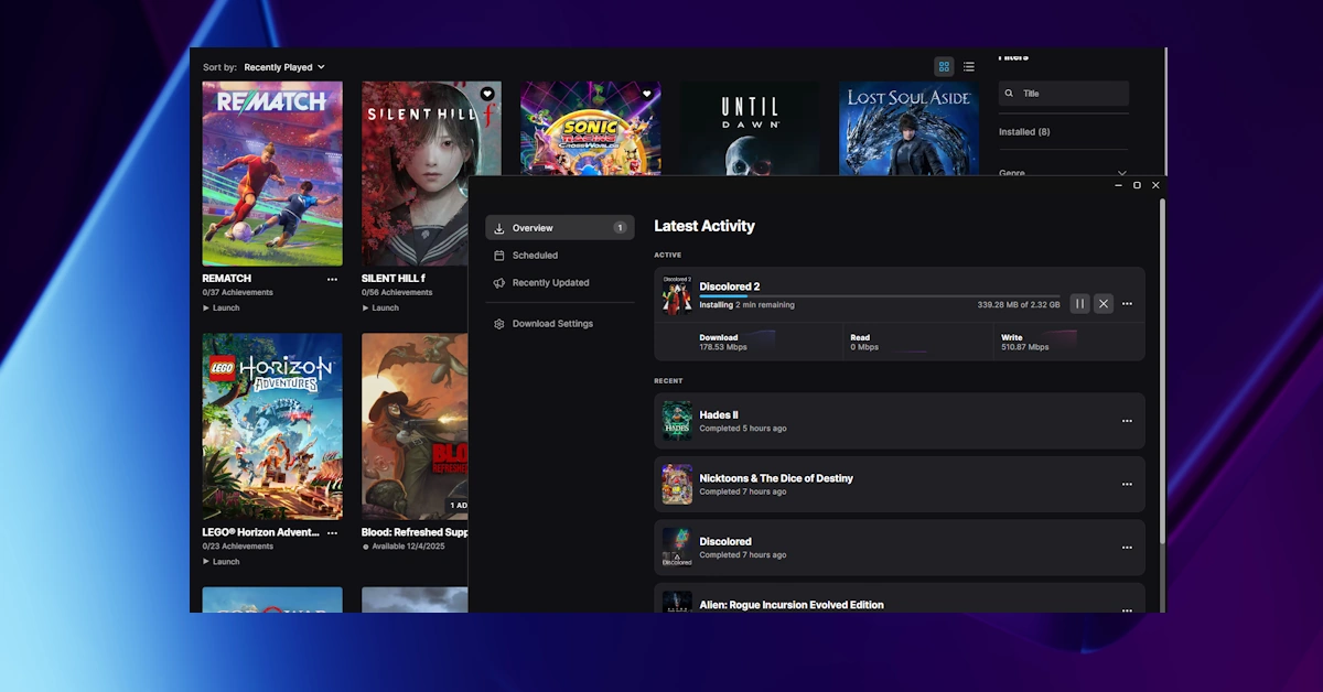 Preloading is now available to developers on Epic Games Store
